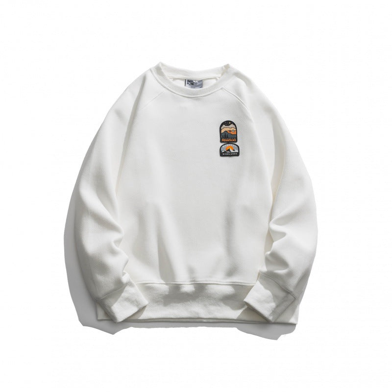Unisex Oversize-Sweatshirt mit Raglanärmeln und Berg-Patch Nord Taschen