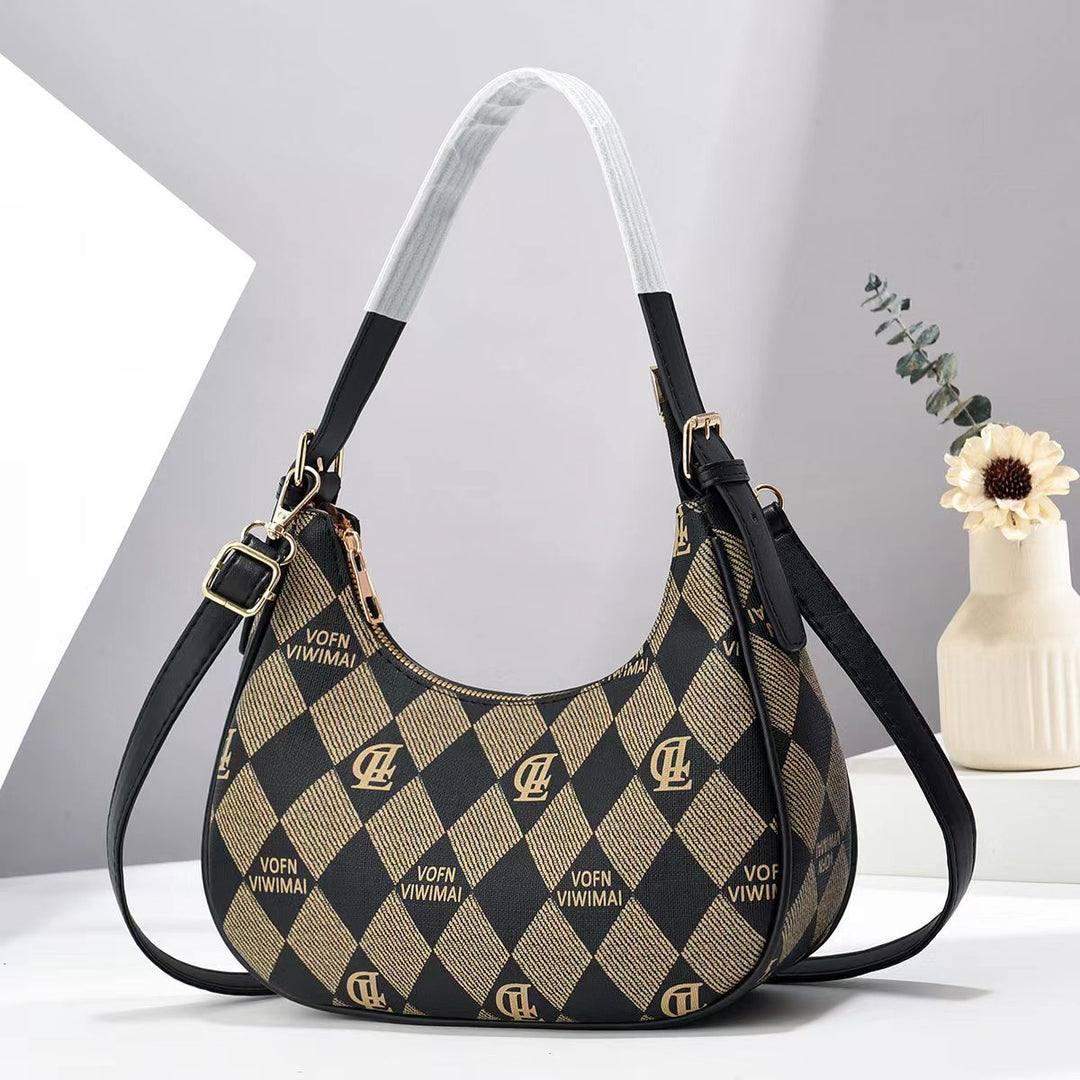 Damen modische Schultertasche mit Karomuster Nord Taschen
