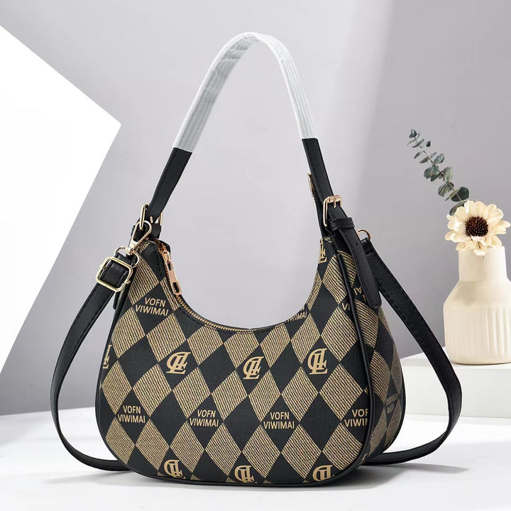 Damen modische Schultertasche mit Karomuster Nord Taschen