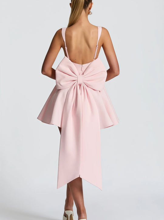 Damen Cocktailkleid mit oversized Schleifen-Design und fließendem Rock - Vittorelli