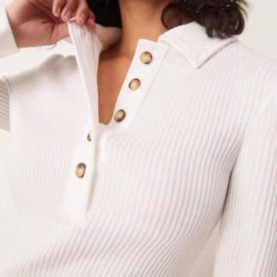 Damen Langarmshirt mit Knopfleiste Nord Taschen