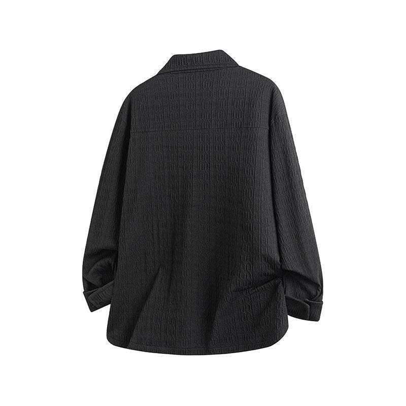 Damen Leicht strukturierte Oversize-Hemdjacke mit Reverskragen & Druckknopffront Nord Taschen