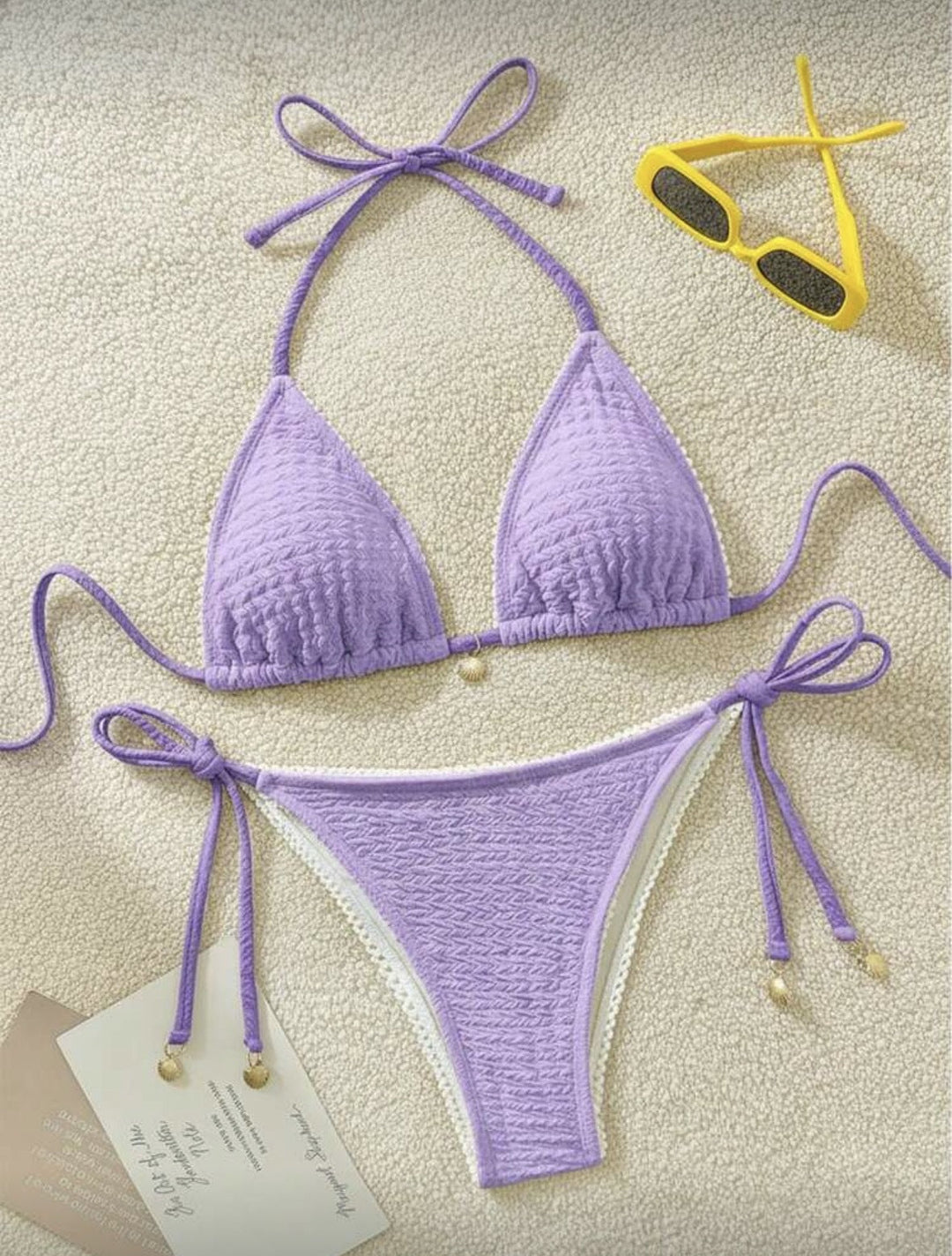 Damen Raffinierter Triangel-Bikini mit elegantem Rüschendesign