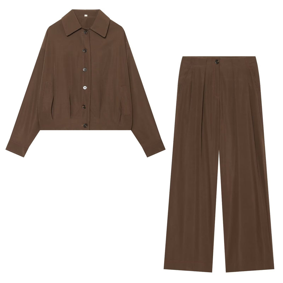 Damen Hochtaillierte Palazzo-Hose mit Bundfalten und seitlichen Eingrifftaschen Nord Taschen