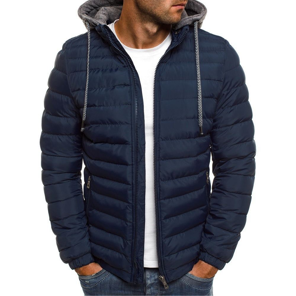 Herren Leichte Steppjacke mit abnehmbarer Kapuze