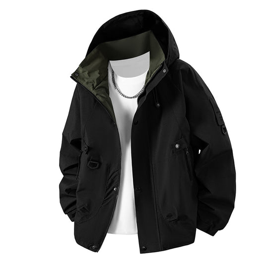 Herren Technische Utility‑Fieldjacke mit Kapuze, wasserabweisender Hülle & Multi‑Taschen Nord Taschen