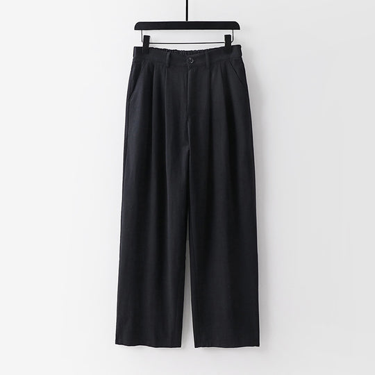 Damen weite Hose mit hoher Taille und Bundfalten Nord Taschen