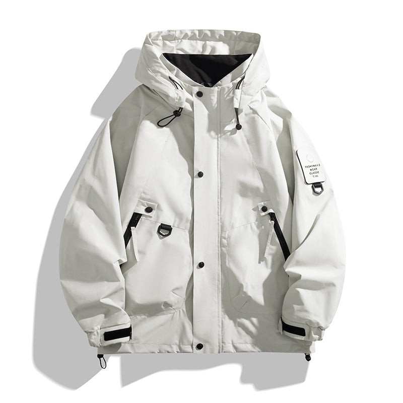 Herren Technische Oversized-Fieldjacke mit wasserabweisender Membran, Utility-Ringen und verdeckter Druckknopfleiste Nord Taschen
