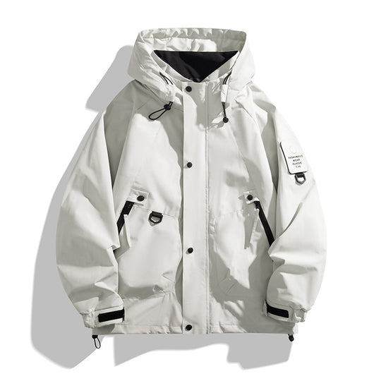 Herren Technische Oversized-Fieldjacke mit wasserabweisender Membran, Utility-Ringen und verdeckter Druckknopfleiste Nord Taschen