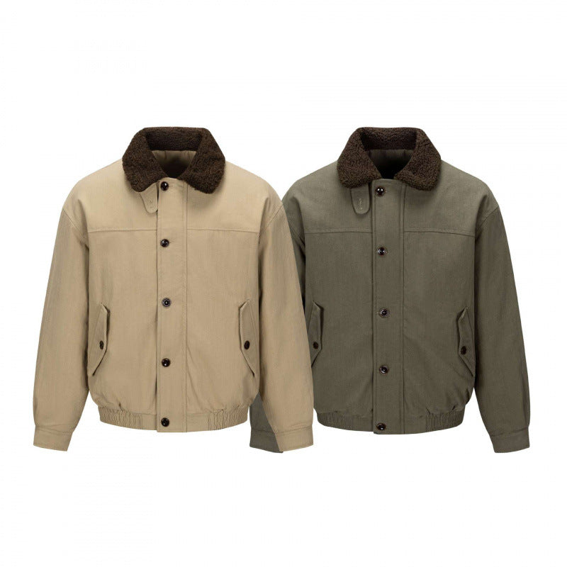 Herren Kurz geschnittene Blouson-Jacke im Field-Stil mit Teddykragen und Pattentaschen Nord Taschen