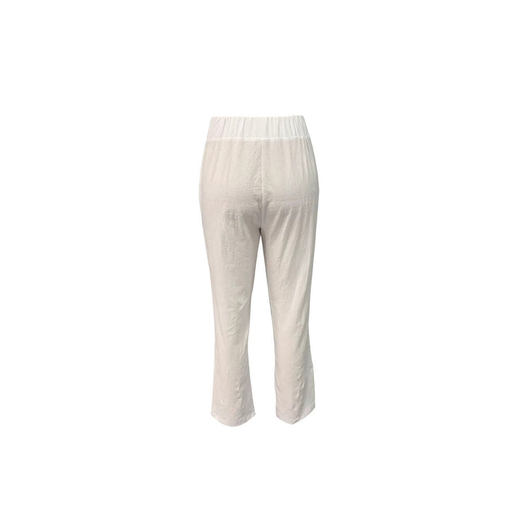 Damen Leichte und luftige Leinenhose mit elastischem Hüftbund und Seitentaschen Nord Taschen