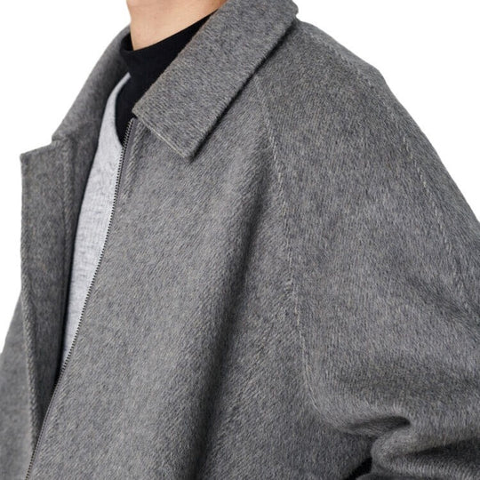 Herren Boxy‑Wollblouson mit verdecktem Zwei‑Wege‑Reißverschluss und Hemdkragen Nord Taschen