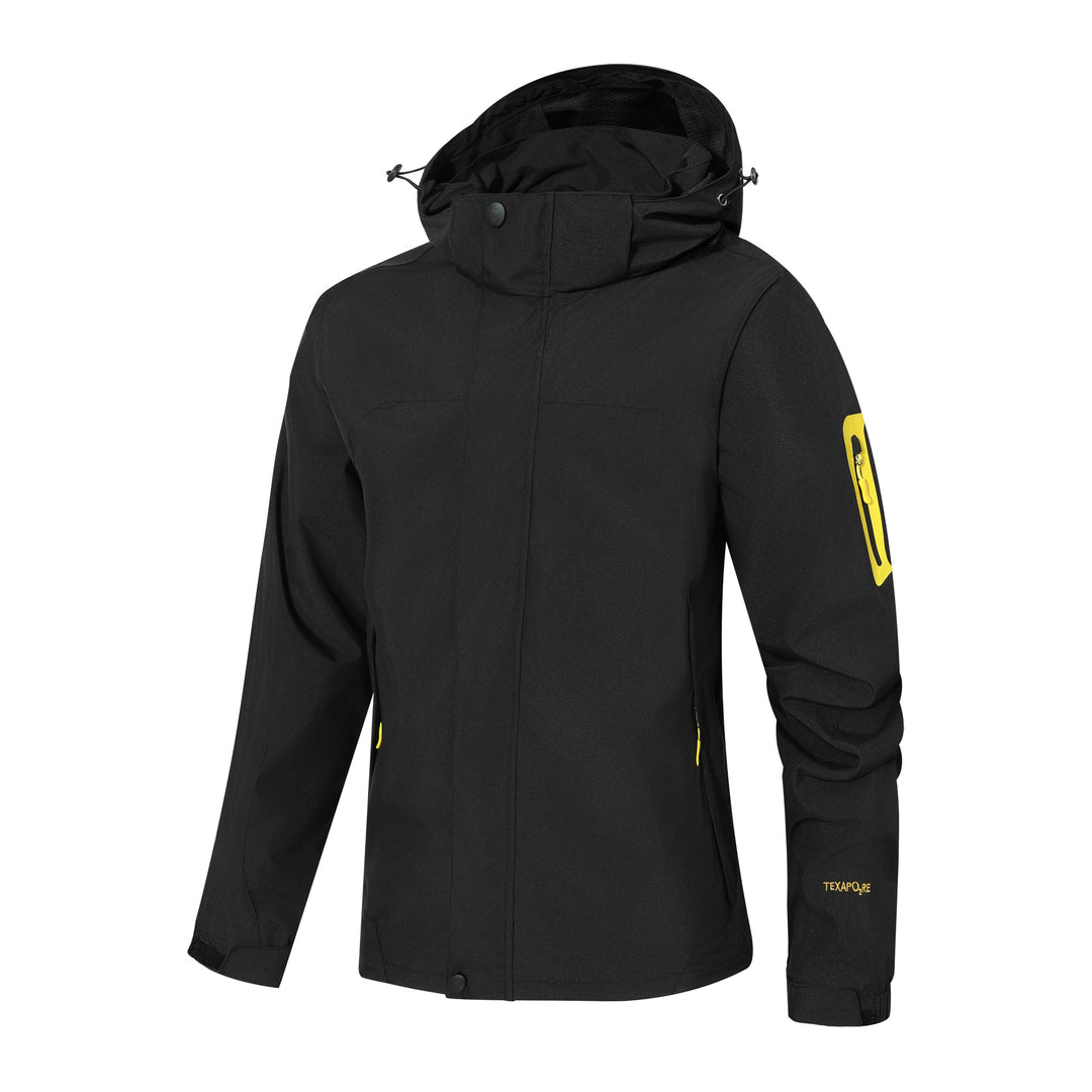 Herren Wasserdichte Softshell-Outdoorjacke mit Kapuze, Ärmel-Reißverschlusstasche und winddichter Membran Nord Taschen