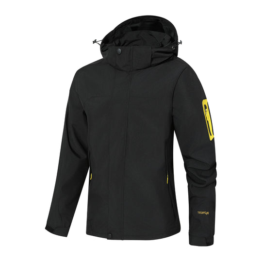 Herren Wasserdichte Softshell-Outdoorjacke mit Kapuze, Ärmel-Reißverschlusstasche und winddichter Membran Nord Taschen
