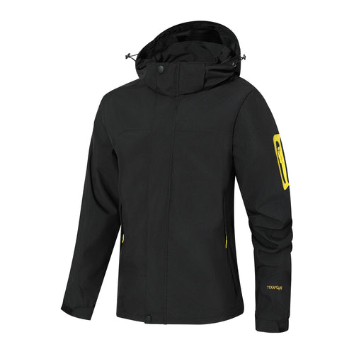 Herren Wasserdichte Softshell-Outdoorjacke mit Kapuze, Ärmel-Reißverschlusstasche und winddichter Membran Nord Taschen