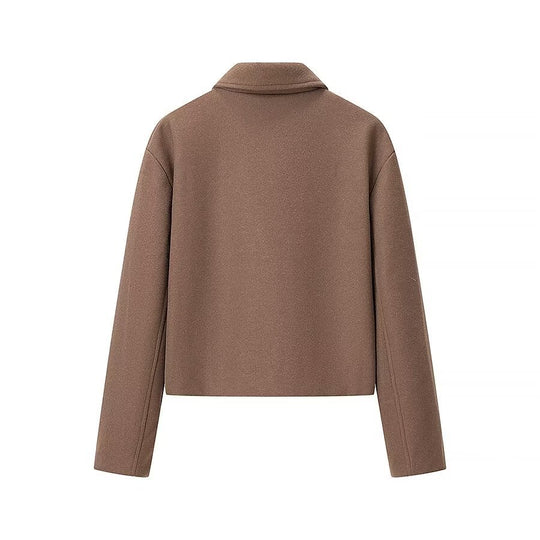 Damen Kurzjacke aus Wollmix mit Reißverschluss und kastiger Oversize-Silhouette Nord Taschen