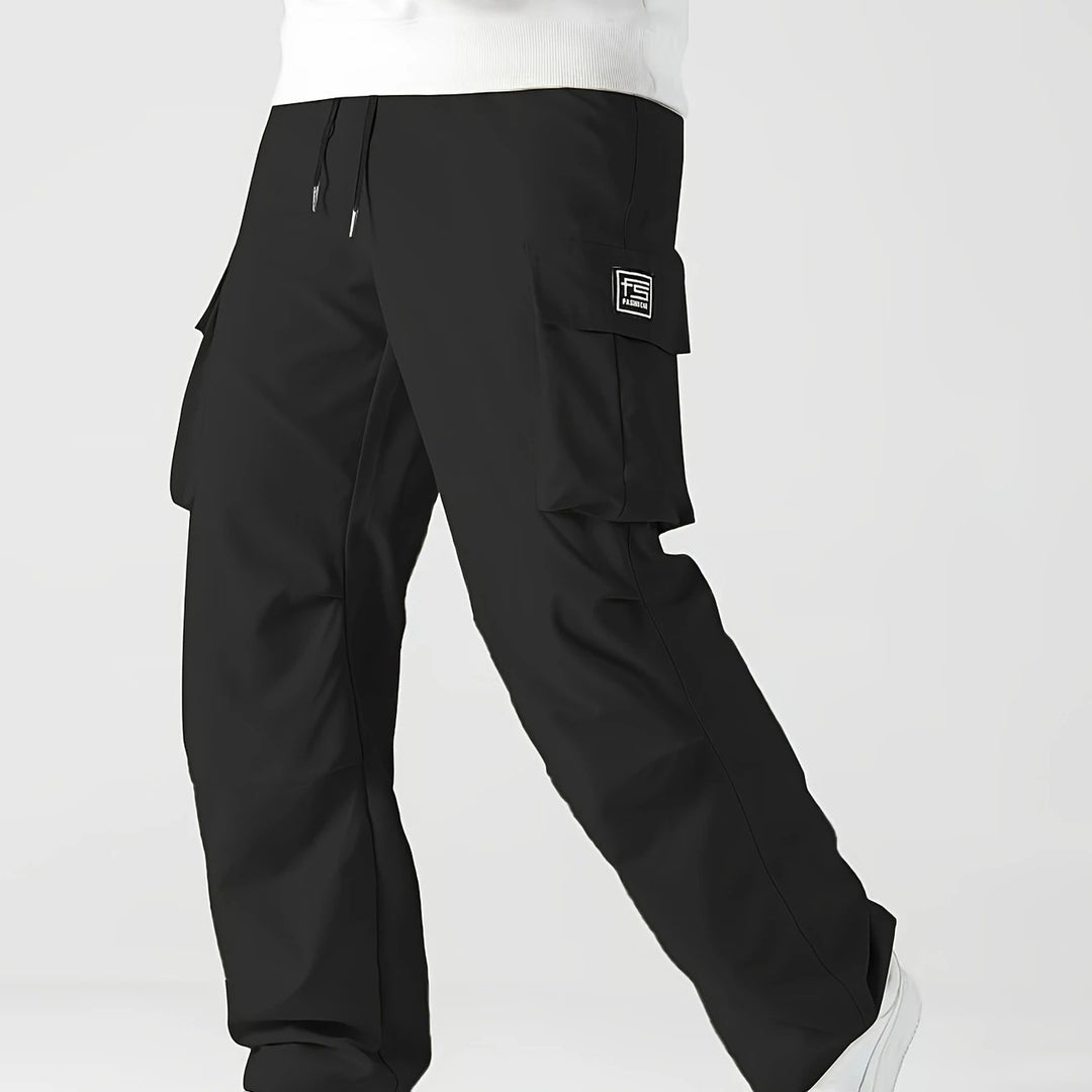 Herren Relaxed Cargo-Hose mit Tunnelzugbund, großen Klapp‑Utilitytaschen und geradem Bein Nord Taschen