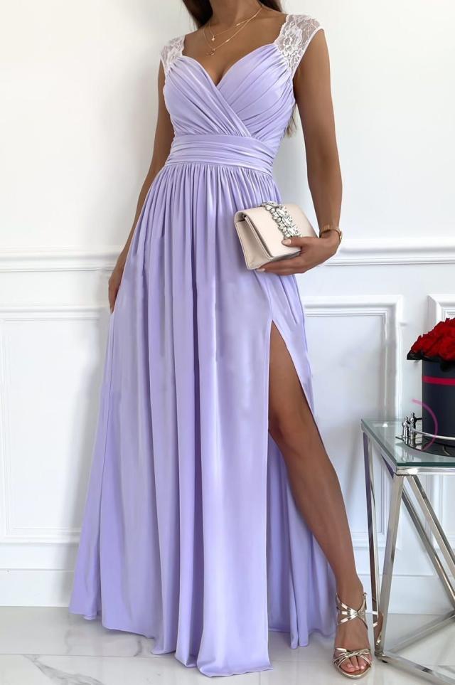Nord Taschen | Damen Abendkleid mit elegantem V-Ausschnitt und Rüschendetails
