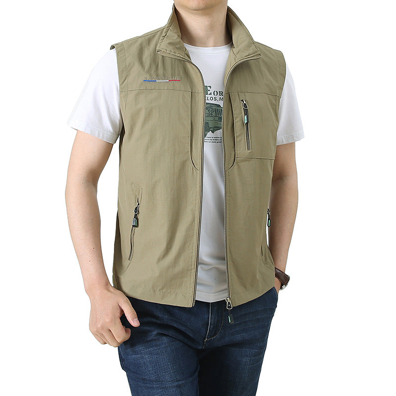 Herren Softshell-Utility-Weste mit Stehkragen und Multifachtaschen Nord Taschen
