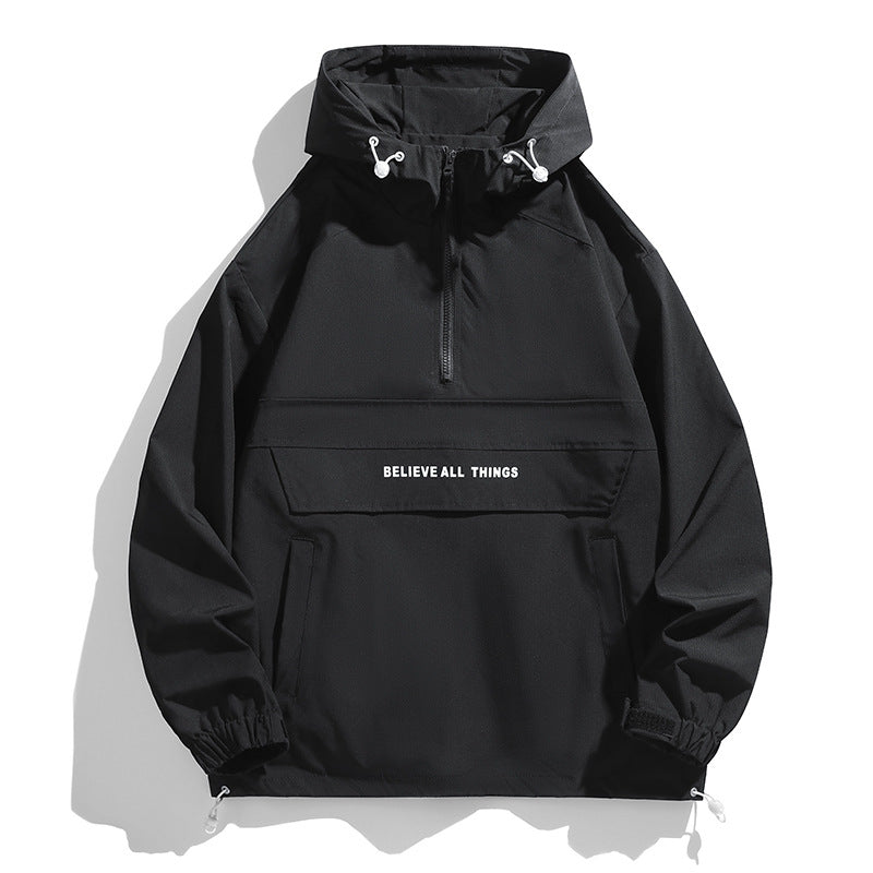 Damen Kapuzen-Anorak mit halbem Reißverschluss, Kängurutasche & verstellbarem Saum Nord Taschen