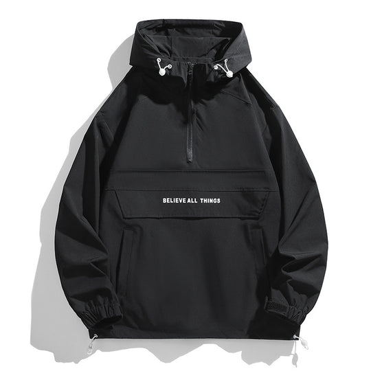 Damen Kapuzen-Anorak mit halbem Reißverschluss, Kängurutasche & verstellbarem Saum Nord Taschen