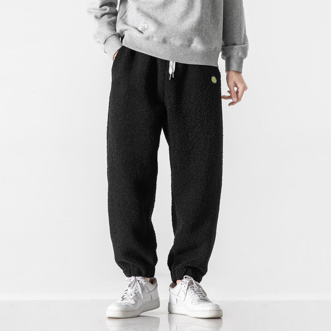 Herren Teddy-Fleece-Jogginghose mit elastischem Bund, Kordelzug und Bündchen Nord Taschen