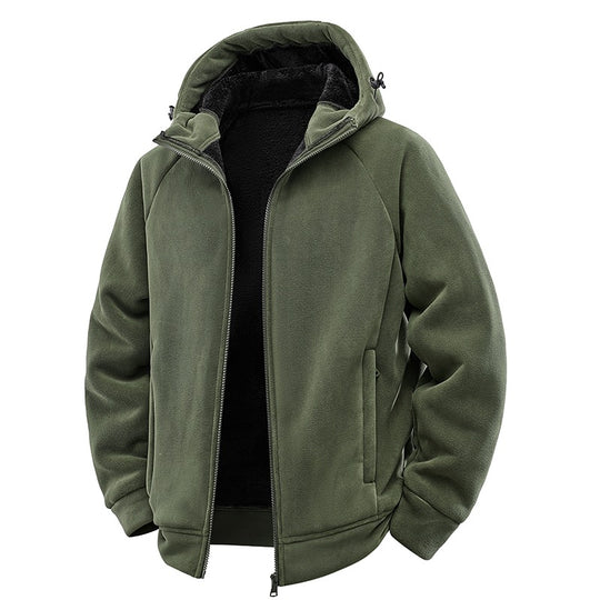 Herren Teddygefütterte Fleece‑Kapuzenjacke mit Thermofutter, durchgehendem Reißverschluss & Eingrifftaschen Nord Taschen