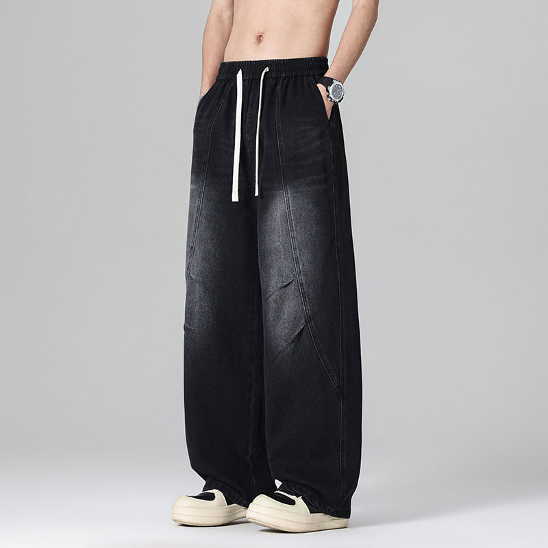 Herren Weitgeschnittene Jeans mit Gummizug