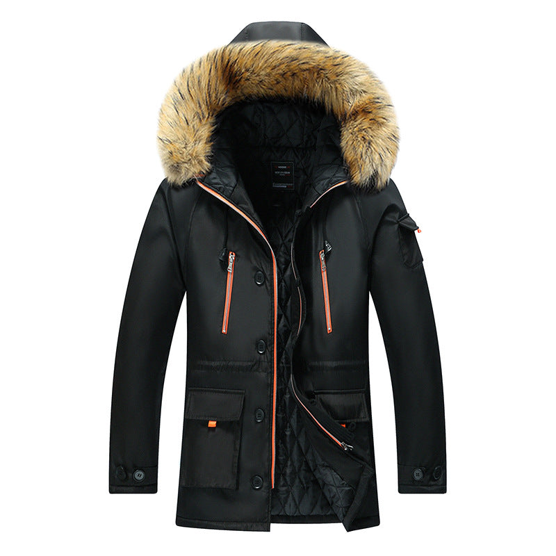 Herren Thermo-Outdoorparka mit Kunstfellkapuze, gesteppter Innenfütterung und multifunktionalen Taschen Nord Taschen