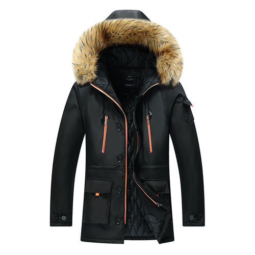Herren Thermo-Outdoorparka mit Kunstfellkapuze, gesteppter Innenfütterung und multifunktionalen Taschen Nord Taschen