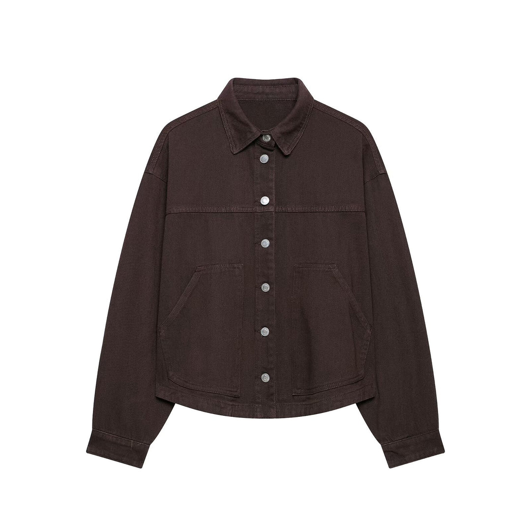 Damen Oversize-Workerjacke aus Baumwoll-Twill Nord Taschen