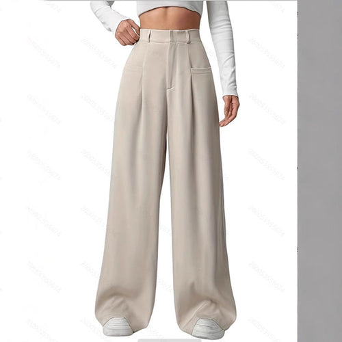 Damen Weite Bundfaltenhose