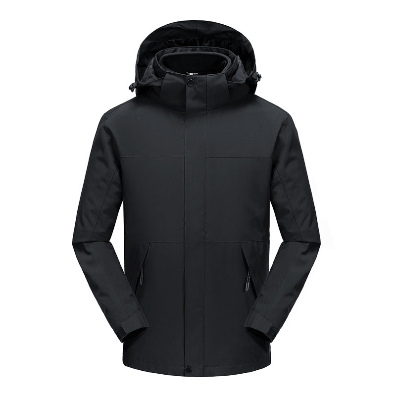 Herren Wasserabweisende Softshell-Jacke mit verstellbarer Kapuze und verdeckten Reißverschlusstaschen Nord Taschen