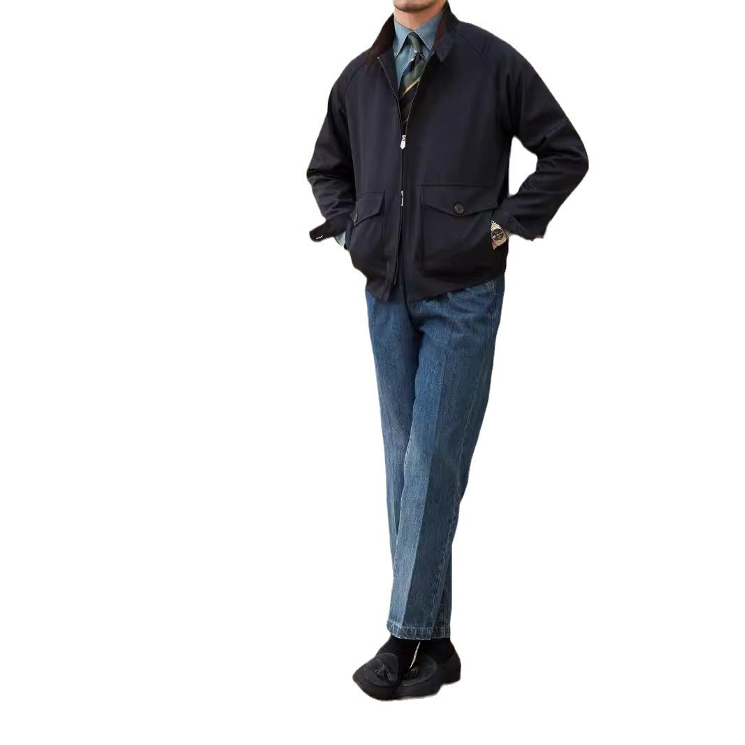 Herren Kurzblouson mit Cordkragen, Pattentaschen und Reißverschluss Nord Taschen