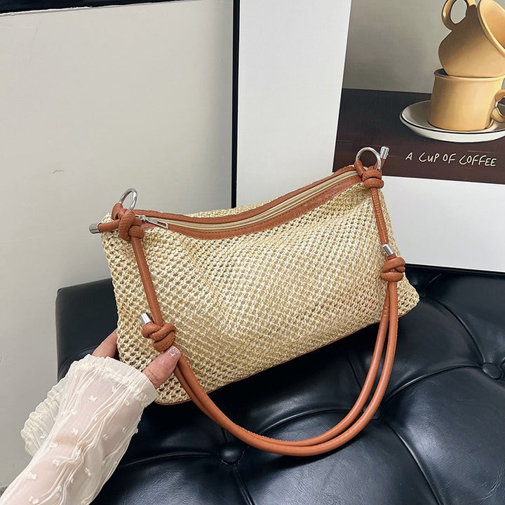 Damen elegante Umhängetasche aus geflochtenem Material Nord Taschen