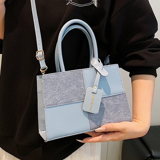 Damen Handtasche aus hochwertigem Wildleder mit stilvollem Patchwork-Design Nord Taschen