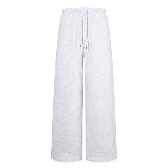 Damen Extraweite Baumwoll-Palazzo-Sweathose mit hohem Komfortbund, Tunnelzug und geradem Bein Nord Taschen