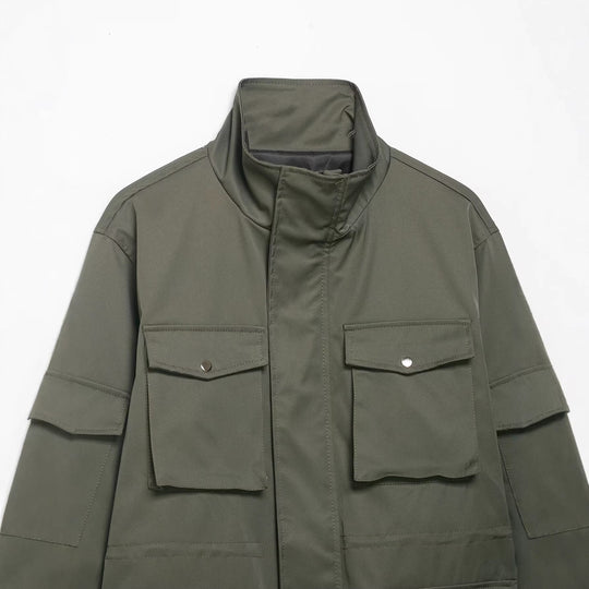 Damen Utility-Parka mit Stehkragen, vierfachen Pattentaschen und oversized Schnitt Nord Taschen