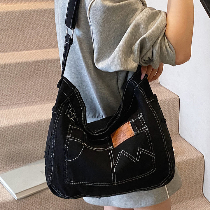 Damen modische Schultertasche aus hochwertigem Denim Nord Taschen