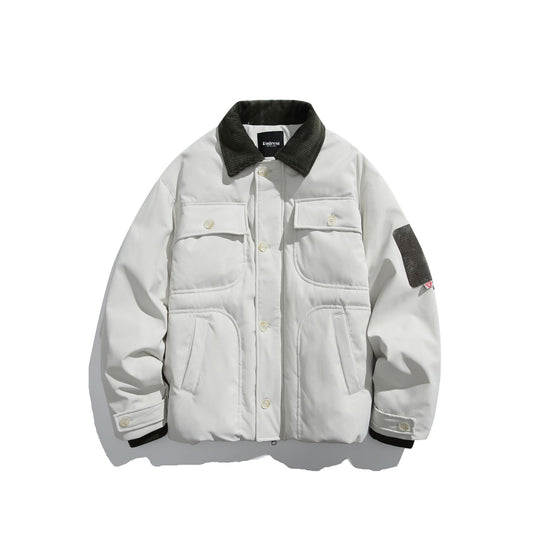 Herren Isolierte Fieldjacke im Workwear-Stil mit Cordkragen, Ellenbogen-Patches und aufgesetzten Taschen Nord Taschen