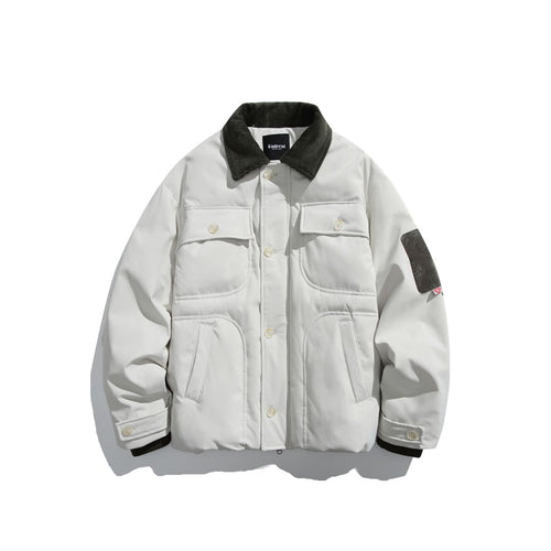 Herren Isolierte Fieldjacke im Workwear-Stil mit Cordkragen, Ellenbogen-Patches und aufgesetzten Taschen Nord Taschen