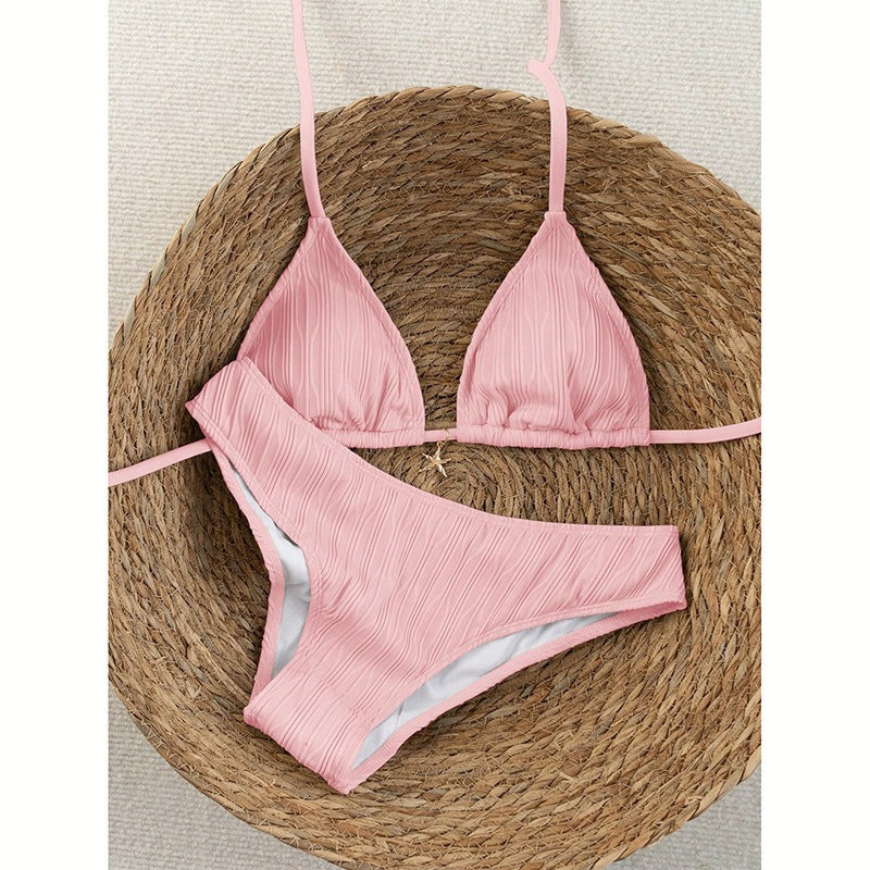 Damen Triangel-Bikini mit raffinierter Rippstruktur
