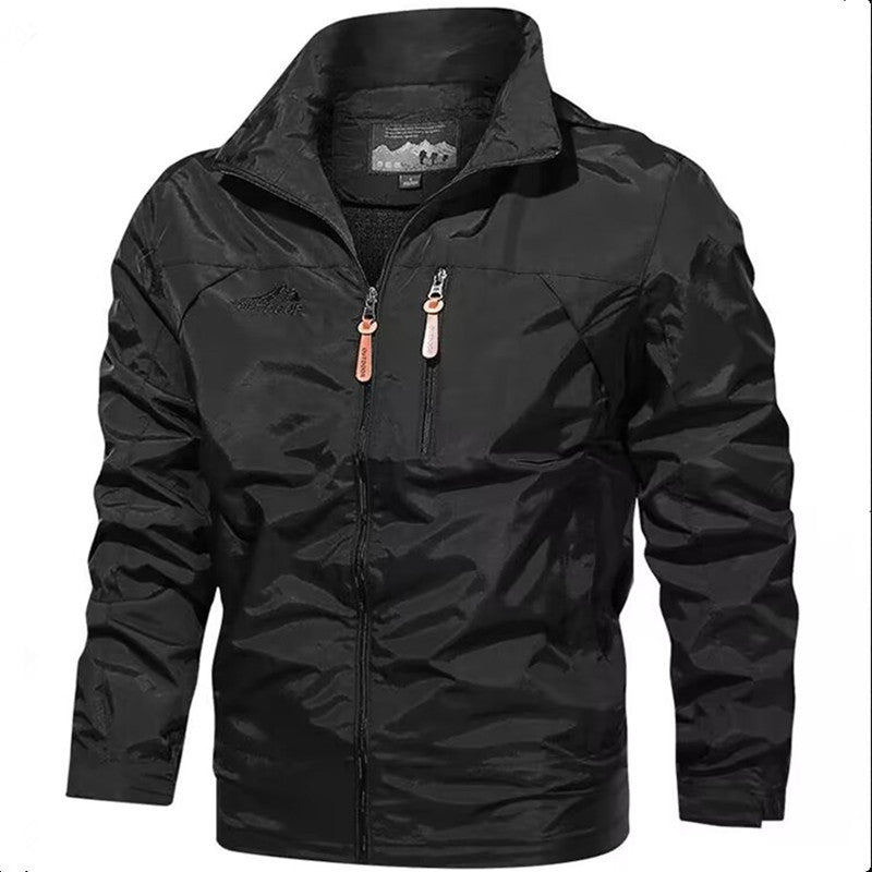 Herren Leichte wasserdichte Kapuzen-Outdoorjacke mit Brusttasche und verstellbaren Bündchen Nord Taschen
