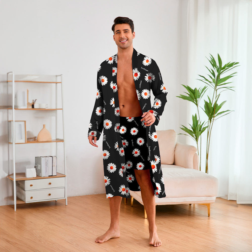 Herren Kimono mit modernem Muster und Gürtel – Nord Taschen