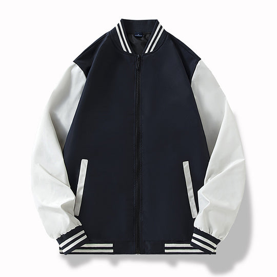 Herren College-Bomberjacke im Varsity-Stil mit kontrastierenden Ärmeln und gerippten Saumbündchen Nord Taschen