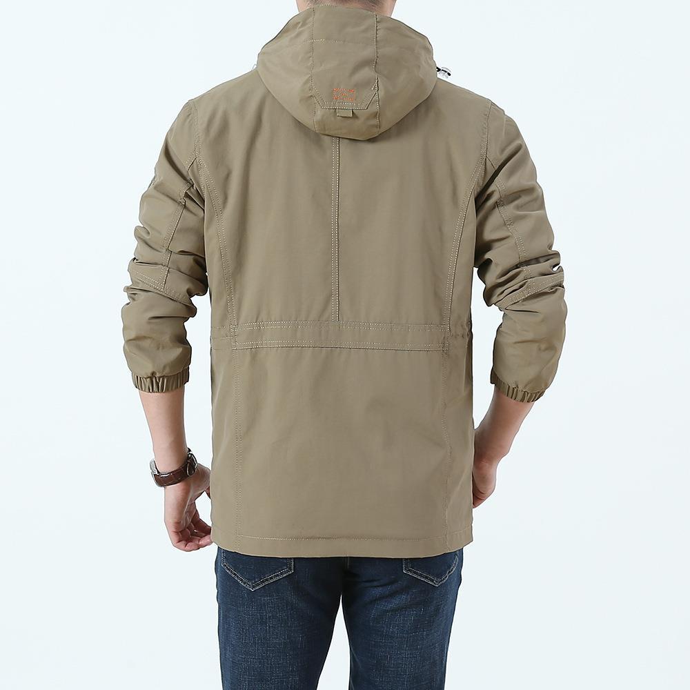 Herren Utility-Fieldjacke mit Kapuze, Multifunktionstaschen und Taillenzug Nord Taschen