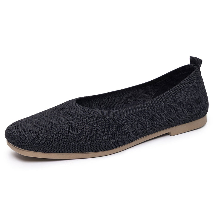 Damen Bequeme Ballerinas aus elastischem Strickmaterial mit flexibler Sohle
