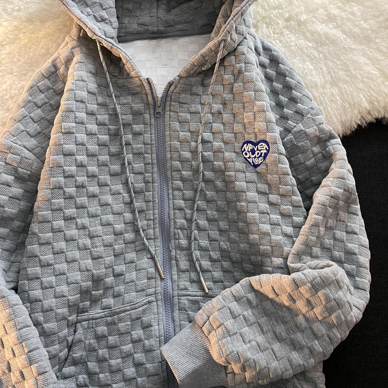 Damen Kapuzenjacke aus strukturiertem Material mit praktischen Taschen und modischem Design