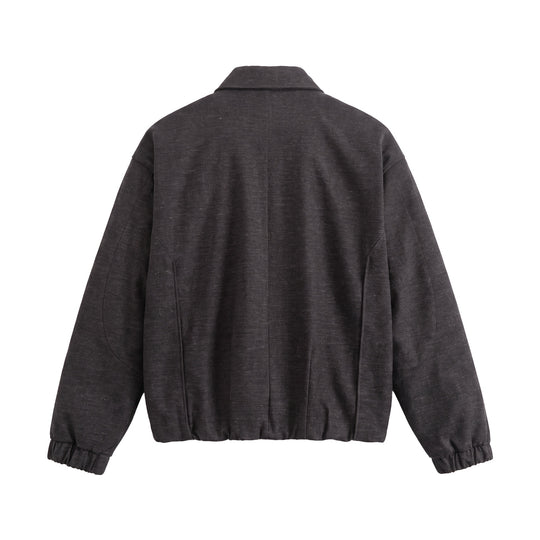 Herren Kurz geschnittener Wollmix‑Blouson mit verdeckter Druckknopfblende Nord Taschen