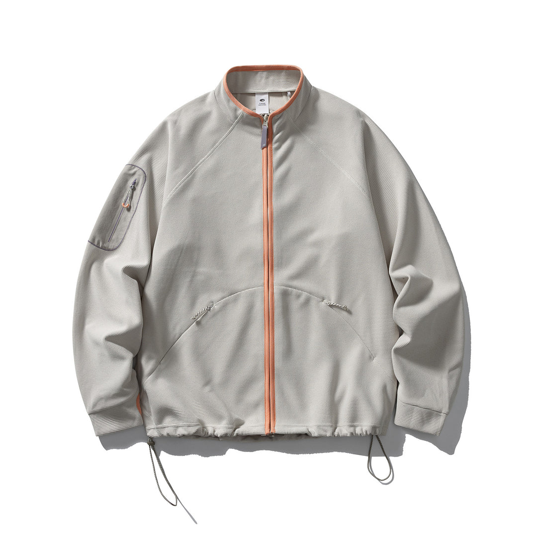 Unisex Struktur-Fleecejacke mit Reißverschluss, Ärmeltasche und Kordelzug Nord Taschen